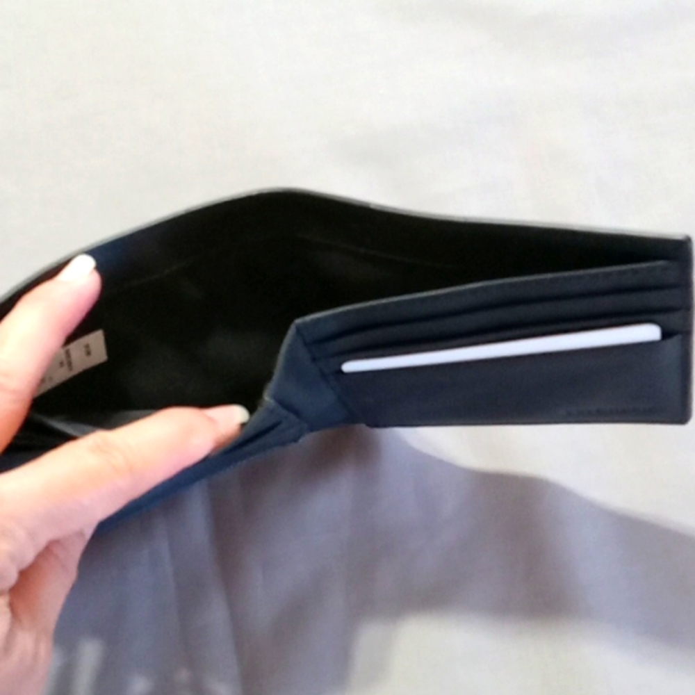 BLACK COLE HAAN Bi fold Mens Wallet Men Leather NEW Credit Card Money Holder - Picture 4 of 7